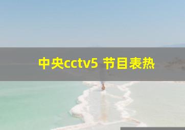 中央cctv5 节目表热